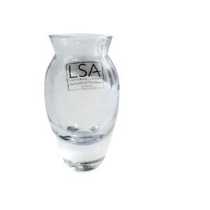 Vintage 1970's LSA International Blue Glass Bud Vase Mouth Blown in Poland